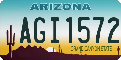 AZ license plate AGI1572