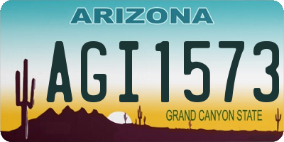 AZ license plate AGI1573