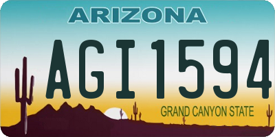 AZ license plate AGI1594