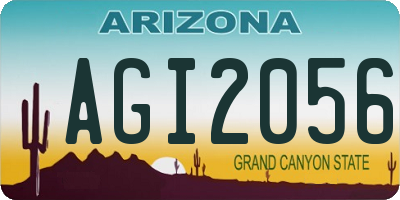 AZ license plate AGI2056