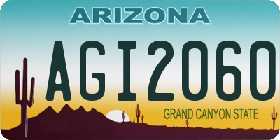AZ license plate AGI2060