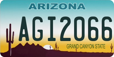 AZ license plate AGI2066