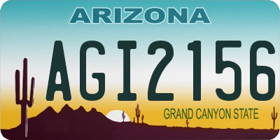 AZ license plate AGI2156