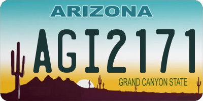 AZ license plate AGI2171