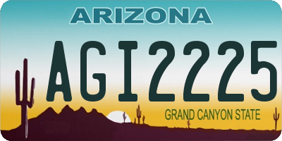 AZ license plate AGI2225