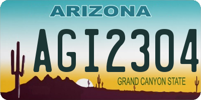 AZ license plate AGI2304