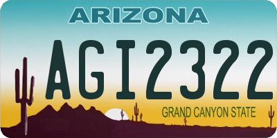 AZ license plate AGI2322