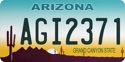 AZ license plate AGI2371