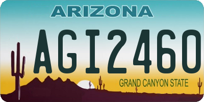 AZ license plate AGI2460