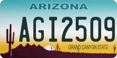 AZ license plate AGI2509