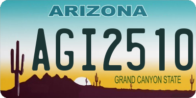 AZ license plate AGI2510