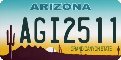 AZ license plate AGI2511