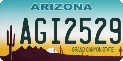 AZ license plate AGI2529