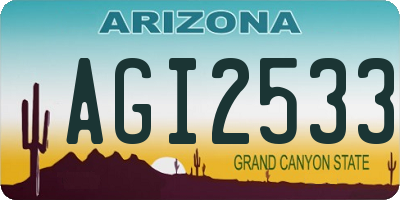 AZ license plate AGI2533