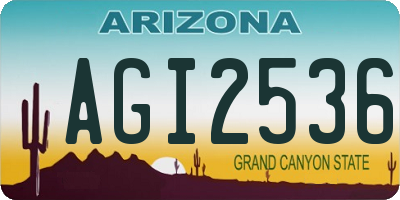AZ license plate AGI2536