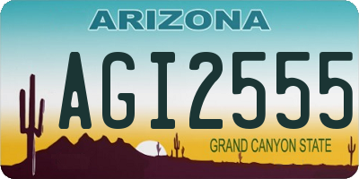 AZ license plate AGI2555