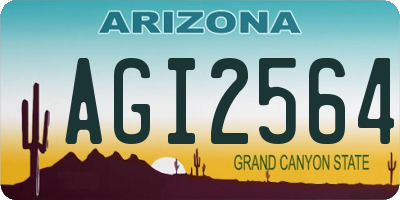 AZ license plate AGI2564