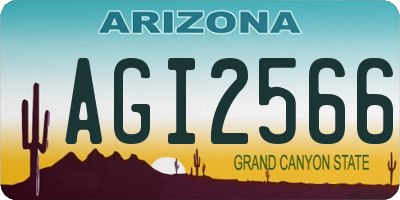 AZ license plate AGI2566