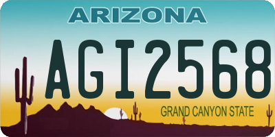 AZ license plate AGI2568