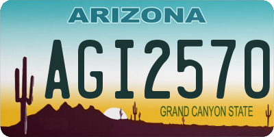 AZ license plate AGI2570