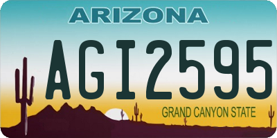 AZ license plate AGI2595