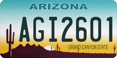 AZ license plate AGI2601