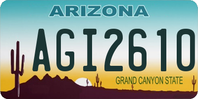 AZ license plate AGI2610