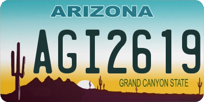 AZ license plate AGI2619