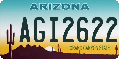 AZ license plate AGI2622