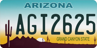 AZ license plate AGI2625