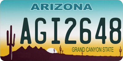 AZ license plate AGI2648