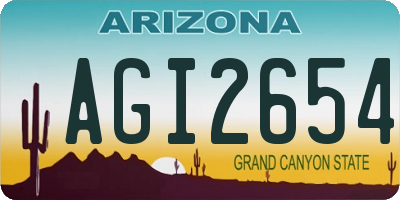 AZ license plate AGI2654