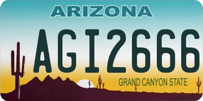 AZ license plate AGI2666
