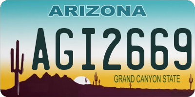 AZ license plate AGI2669