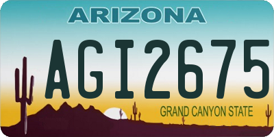 AZ license plate AGI2675