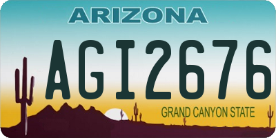 AZ license plate AGI2676