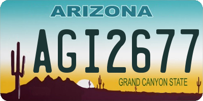 AZ license plate AGI2677