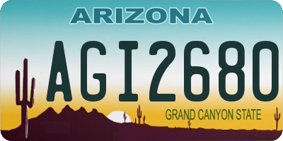 AZ license plate AGI2680