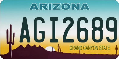 AZ license plate AGI2689