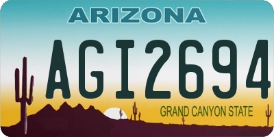AZ license plate AGI2694