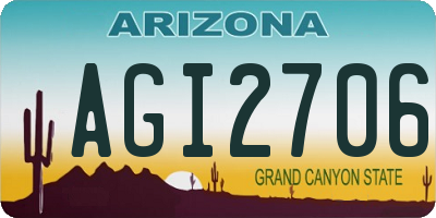 AZ license plate AGI2706