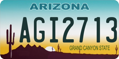 AZ license plate AGI2713