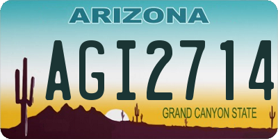 AZ license plate AGI2714