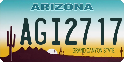 AZ license plate AGI2717