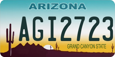 AZ license plate AGI2723