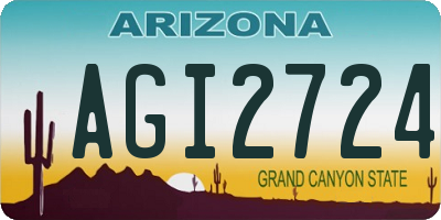 AZ license plate AGI2724