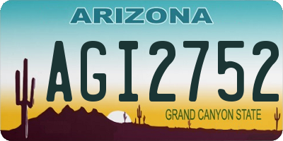 AZ license plate AGI2752