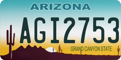 AZ license plate AGI2753