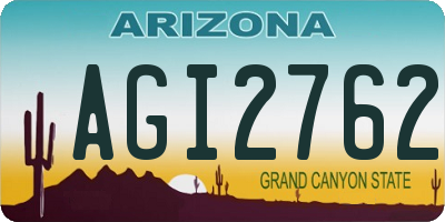 AZ license plate AGI2762