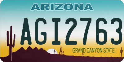 AZ license plate AGI2763